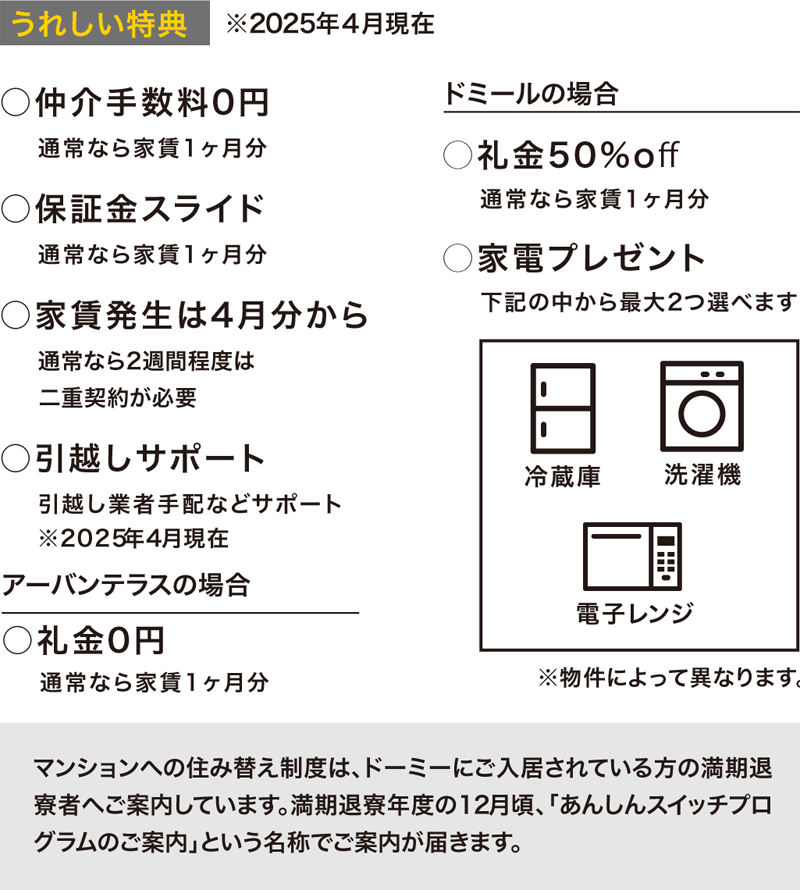 うれしい特典